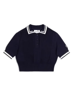 Sergio Tacchini Perla Knit Cropped Polo- Maritime Blue New