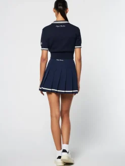 Sergio Tacchini Perla Knit Cropped Polo- Maritime Blue New