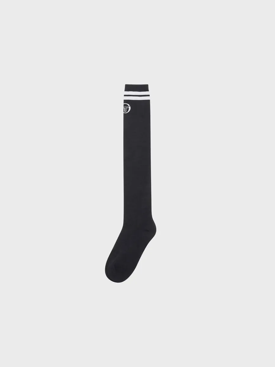 Sergio Tacchini Prep Knee High Socks- Black Hot