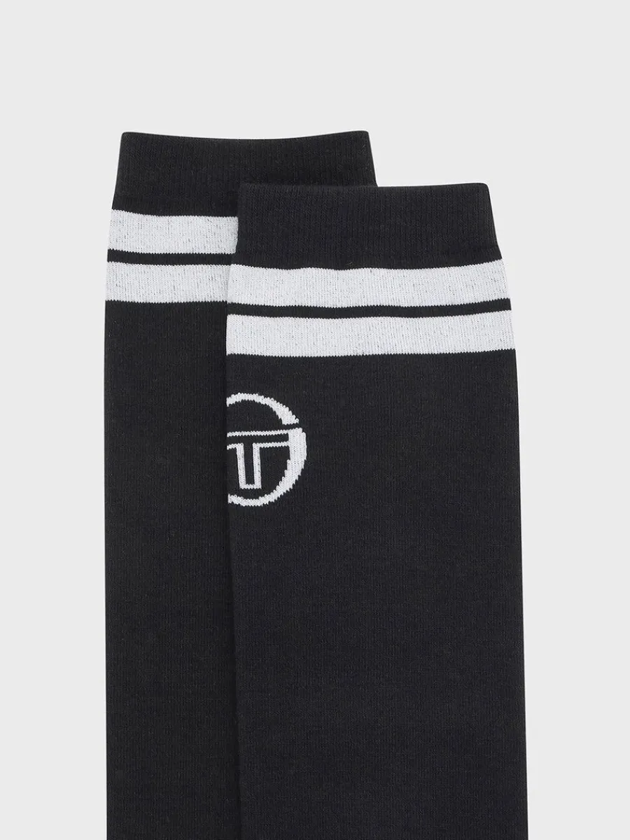 Sergio Tacchini Prep Knee High Socks- Black Discount