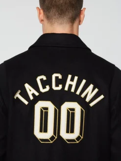 Sergio Tacchini Prep Wool Varsity Jacket- Black
