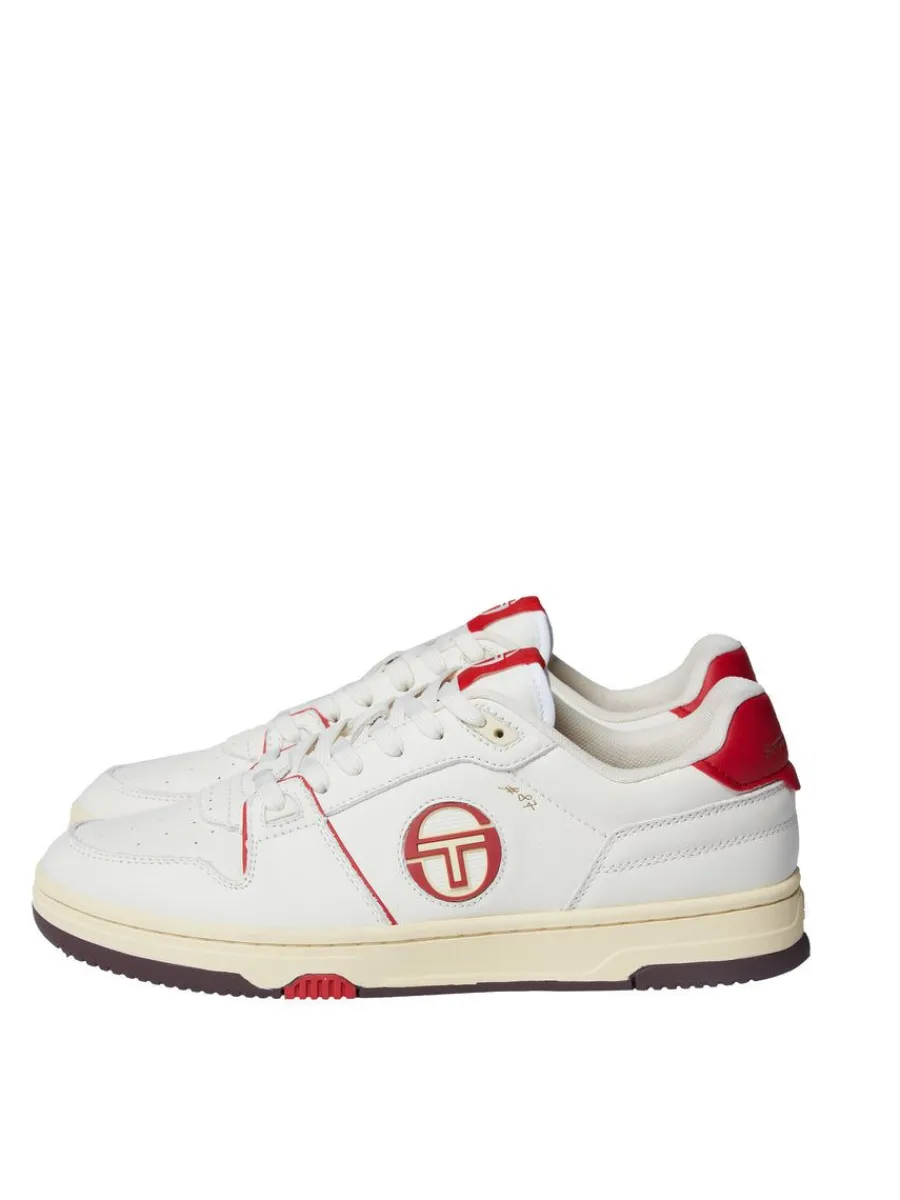 Sergio Tacchini Prime Shot Da Sneaker- Antique White/ Almond Oil/ Adrenaline Red Sale