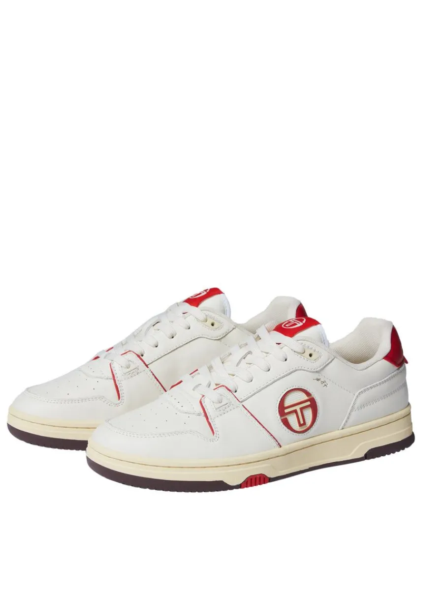 Sergio Tacchini Prime Shot Da Sneaker- Antique White/ Almond Oil/ Adrenaline Red Sale