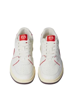 Sergio Tacchini Prime Shot Da Sneaker- Antique White/ Almond Oil/ Adrenaline Red Sale
