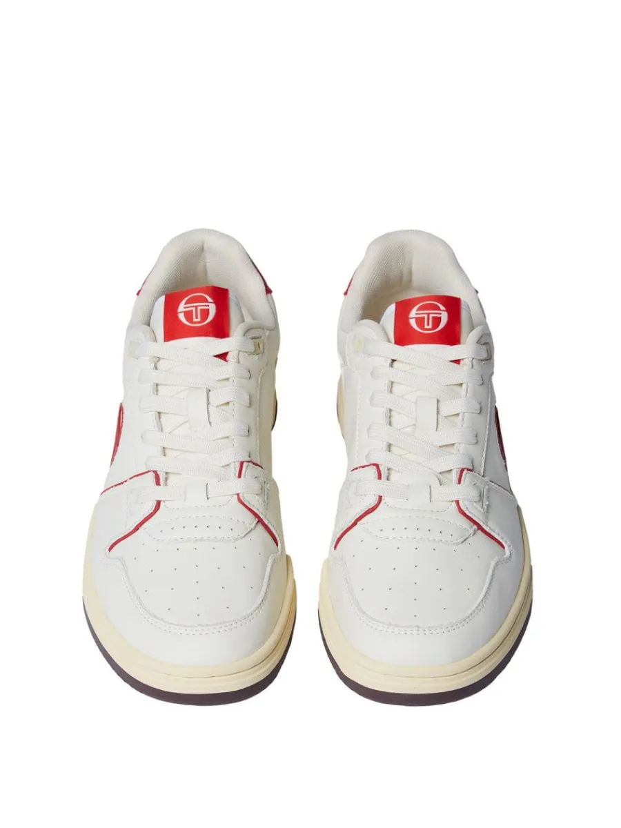 Sergio Tacchini Prime Shot Da Sneaker- Antique White/ Almond Oil/ Adrenaline Red Sale