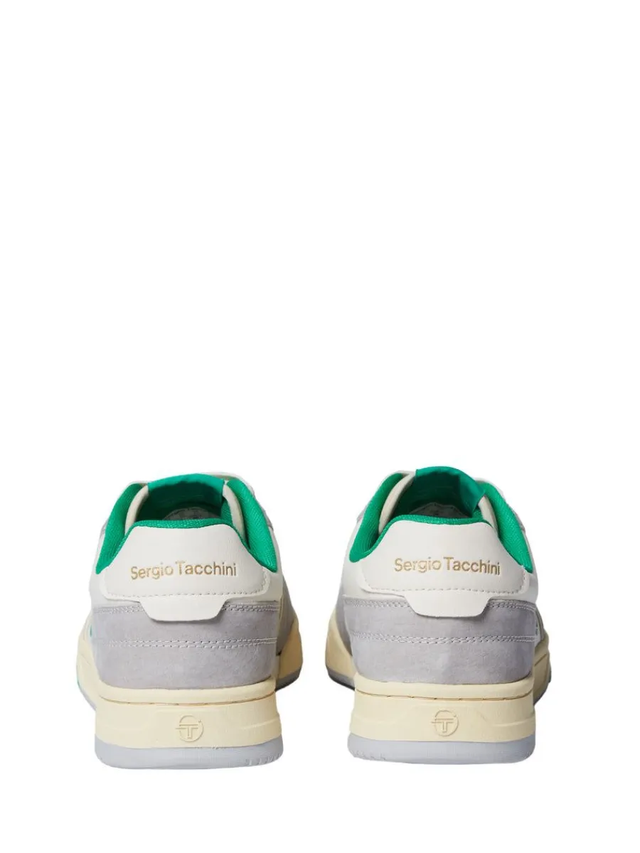Sergio Tacchini Prime Shot Da Sneaker- Antique White/ Almond Oil/ Bright Green Clearance
