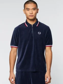 Sergio Tacchini Primo Velour Polo- Maritime Blue Online