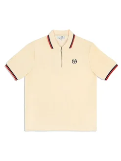 Sergio Tacchini Primo Velour Polo- Pearl Ivory Sale