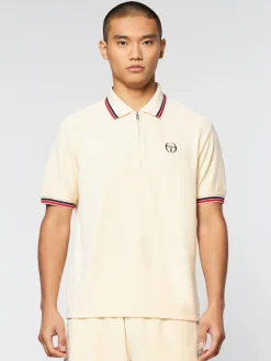 Sergio Tacchini Primo Velour Polo- Pearl Ivory Sale