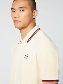 Sergio Tacchini Primo Velour Polo- Pearl Ivory Sale