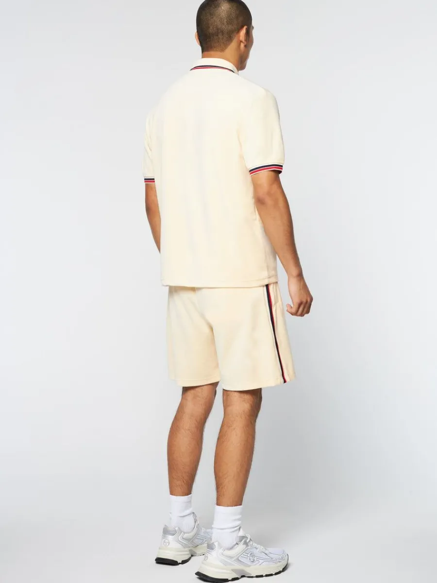 Sergio Tacchini Primo Velour Polo- Pearl Ivory Discount
