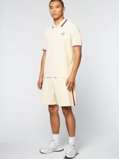 Sergio Tacchini Primo Velour Polo- Pearl Ivory Discount
