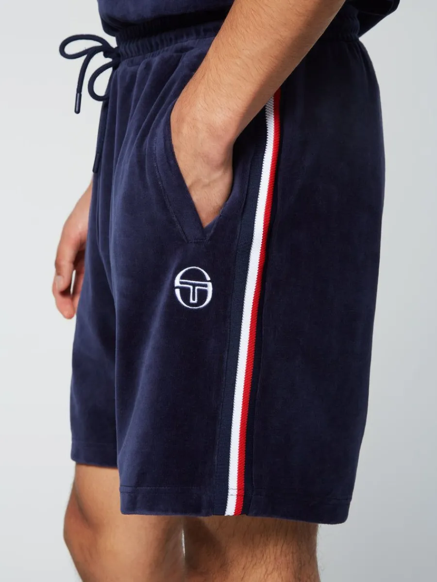 Sergio Tacchini Primo Velour Short- Maritime Blue Best