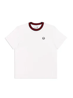 Sergio Tacchini Rainer T-Shirt- White/ Adrenaline Rush Hot
