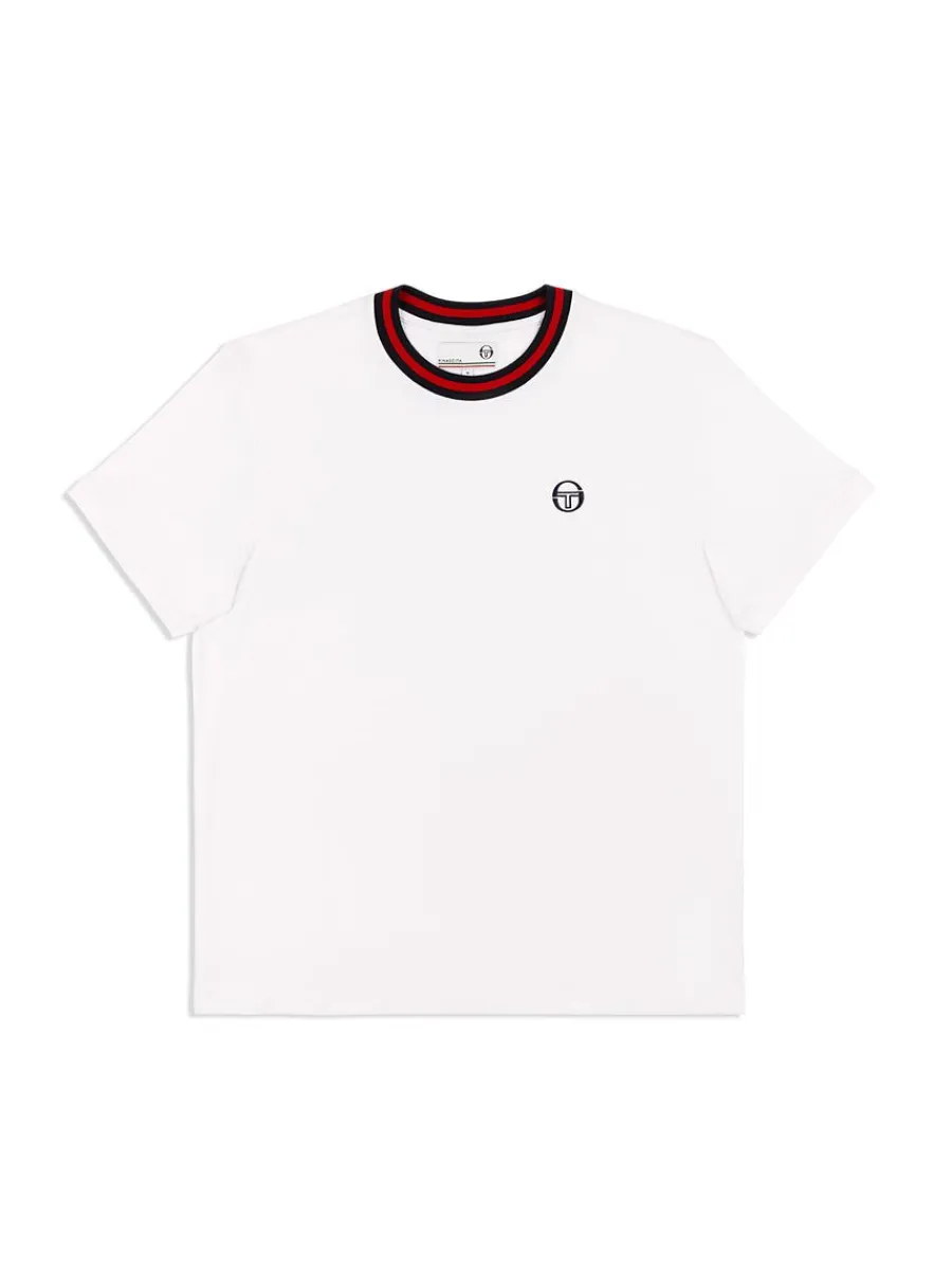 Sergio Tacchini Rainer T-Shirt- White/ Adrenaline Rush Online