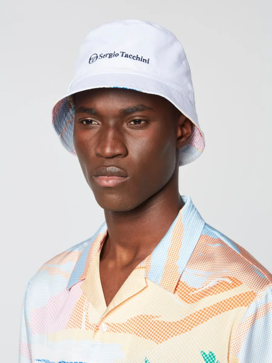 Sergio Tacchini Riviera Reversible Bucket Hat- Deep Mint/ Multi Clearance
