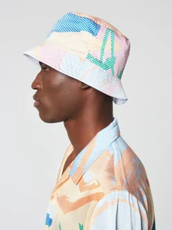 Sergio Tacchini Riviera Reversible Bucket Hat- Deep Mint/ Multi Clearance