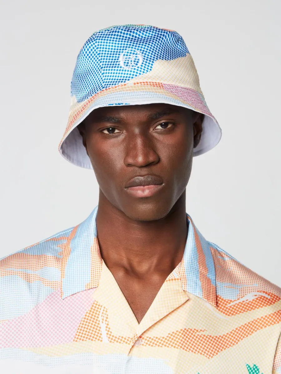 Sergio Tacchini Riviera Reversible Bucket Hat- Deep Mint/ Multi Sale
