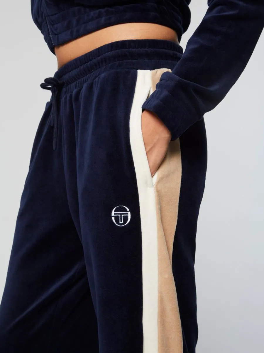 Sergio Tacchini Rosa Velour Track Pant- Maritime Blue Discount