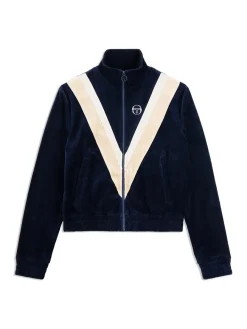 Sergio Tacchini Sara Velour Track Jacket- Maritime Blue Clearance