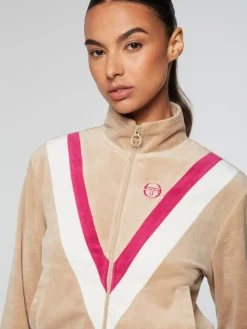 Sergio Tacchini Sara Velour Track Jacket- Humus New