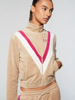 Sergio Tacchini Sara Velour Track Jacket- Humus New