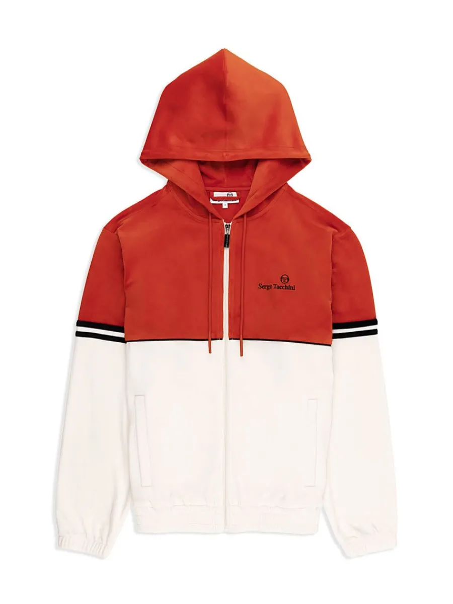 Sergio Tacchini Scopeto Full-Zip Velour Hoodie- Poinciana/ Gardenia Online