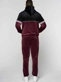 Sergio Tacchini Scopeto Full-Zip Velour Hoodie- Black Beauty/ Mauve Wine Online
