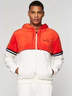 Sergio Tacchini Scopeto Full-Zip Velour Hoodie- Poinciana/ Gardenia Online