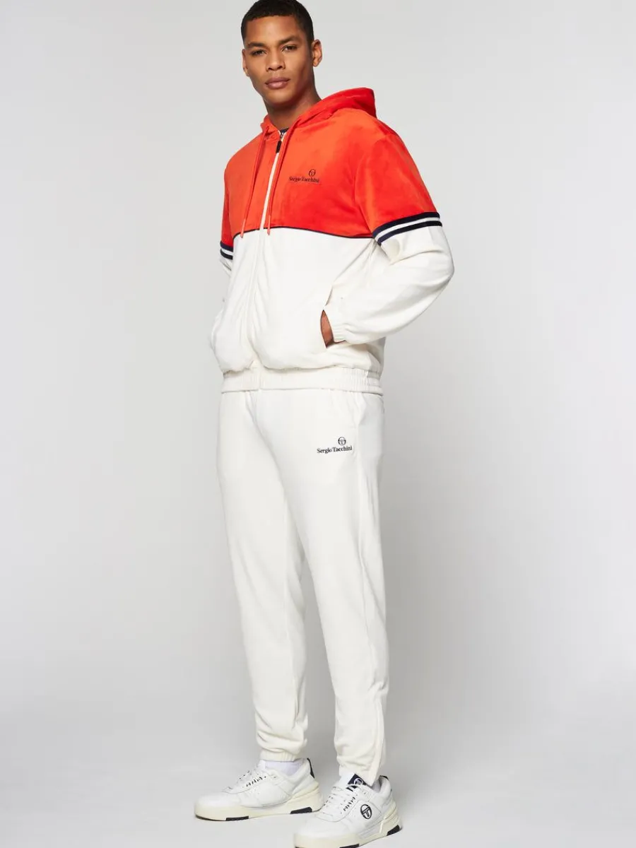 Sergio Tacchini Scopeto Full-Zip Velour Hoodie- Poinciana/ Gardenia Online