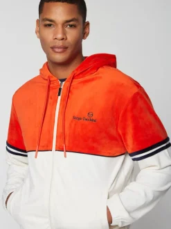Sergio Tacchini Scopeto Full-Zip Velour Hoodie- Poinciana/ Gardenia Online