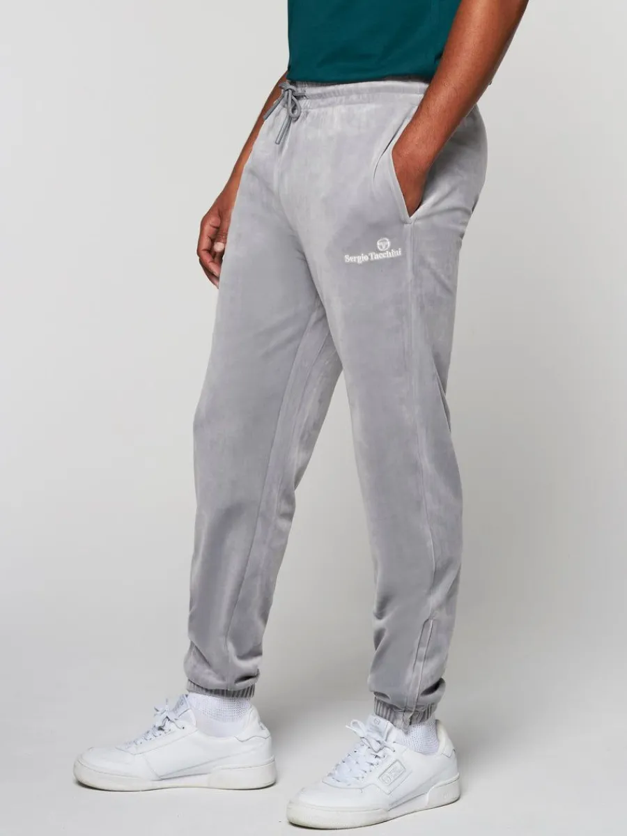 Sergio Tacchini Scopeto Velour Pant- Sleet/ Gardenia New