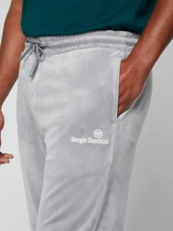 Sergio Tacchini Scopeto Velour Pant- Sleet/ Gardenia New