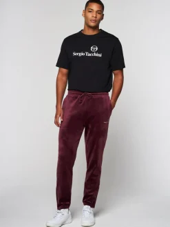 Sergio Tacchini Scopeto Velour Pant-Black Beauty/ Mauve Wine Online