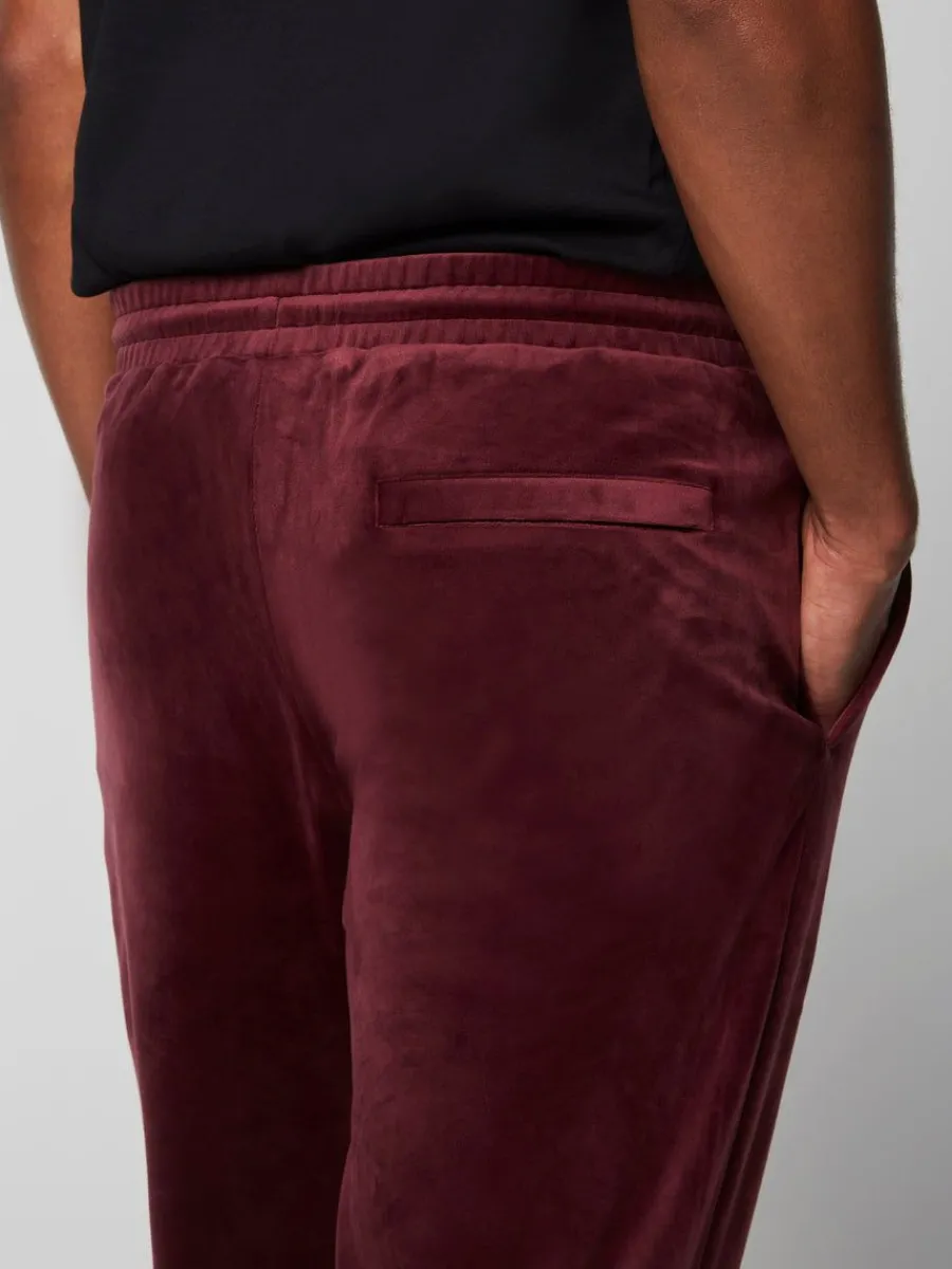 Sergio Tacchini Scopeto Velour Pant-Black Beauty/ Mauve Wine Online
