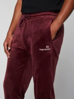 Sergio Tacchini Scopeto Velour Pant-Black Beauty/ Mauve Wine Outlet