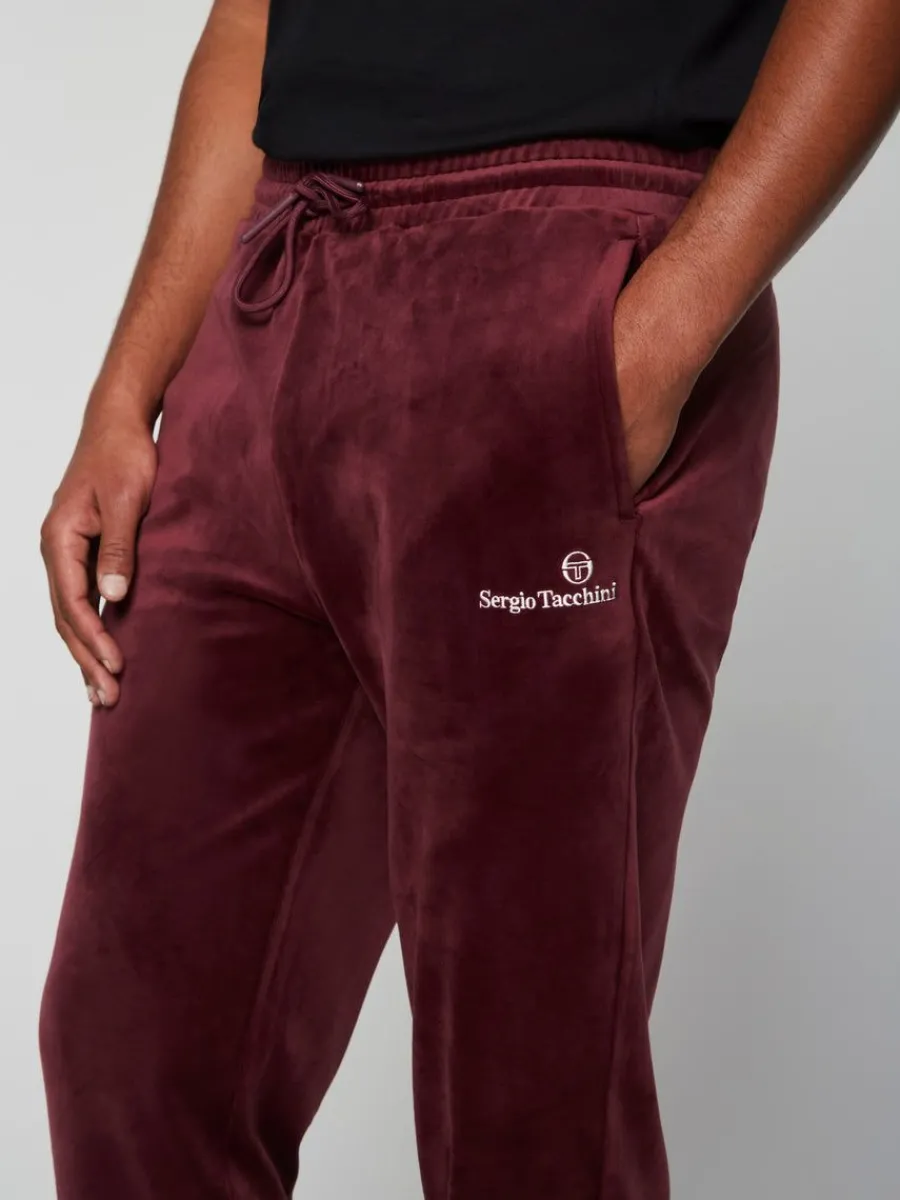 Sergio Tacchini Scopeto Velour Pant-Black Beauty/ Mauve Wine Outlet