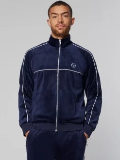 Sergio Tacchini Sovana Velour Track Jacket- Maritime Blue Outlet