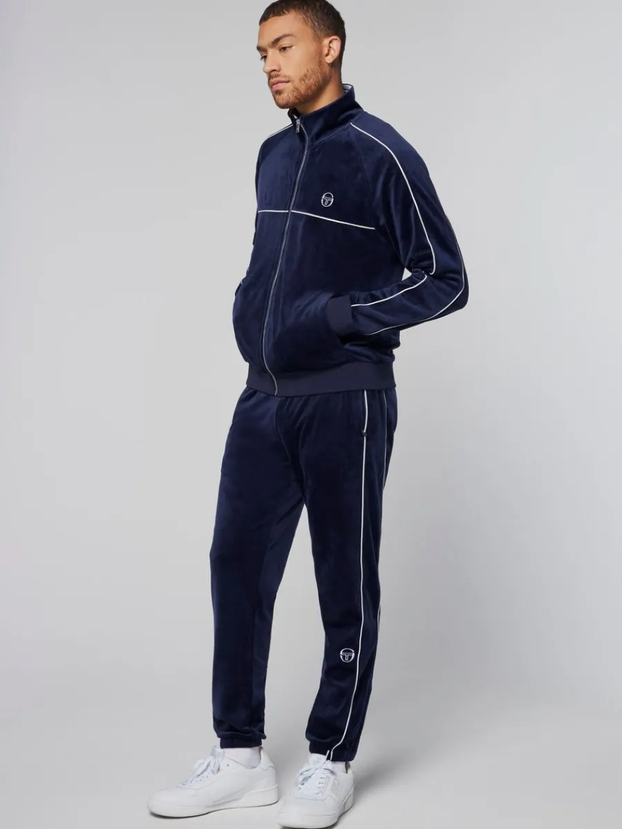 Sergio Tacchini Sovana Velour Track Jacket- Maritime Blue Outlet