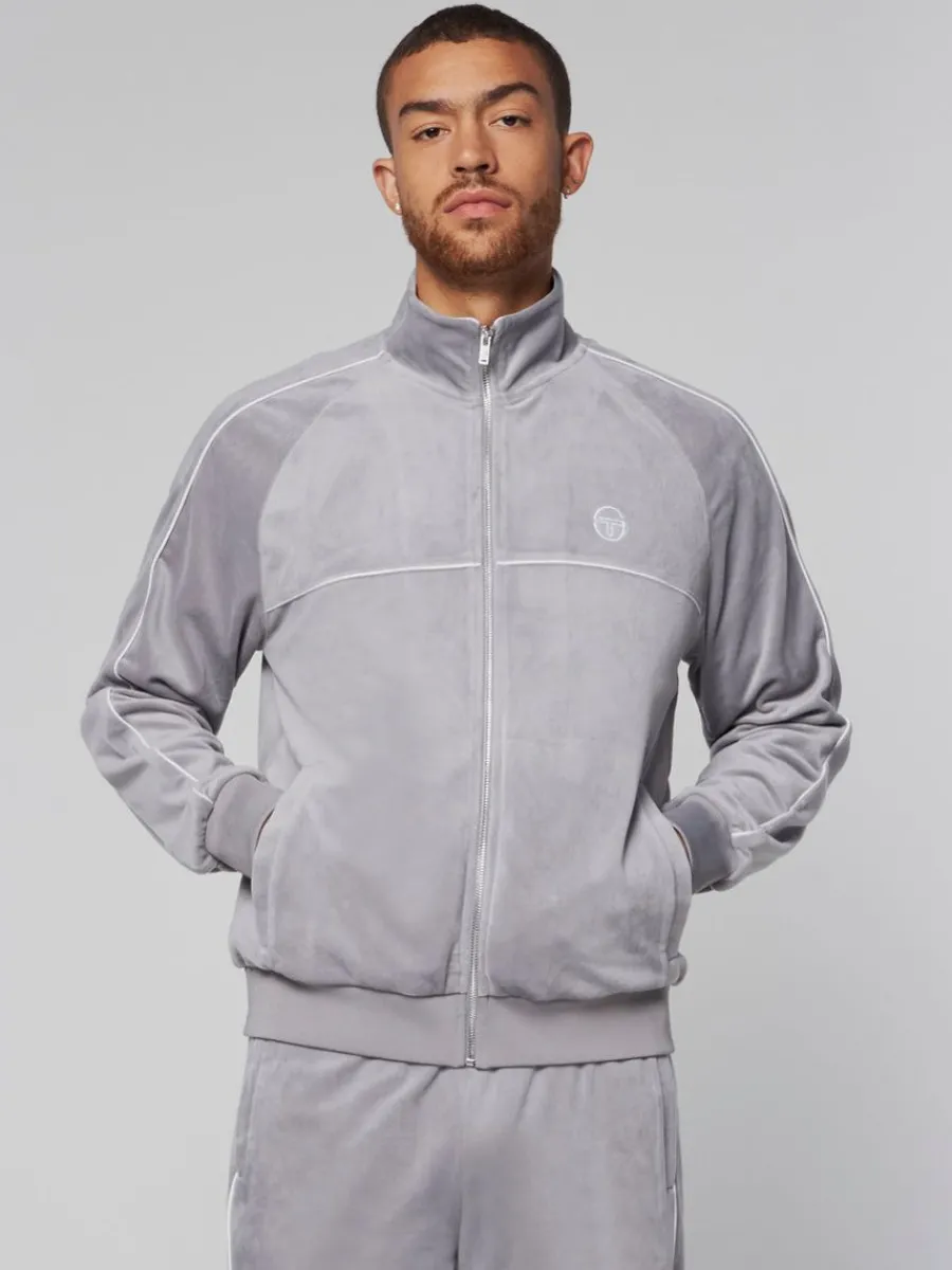 Sergio Tacchini Sovana Velour Track Jacket- Sleet Best