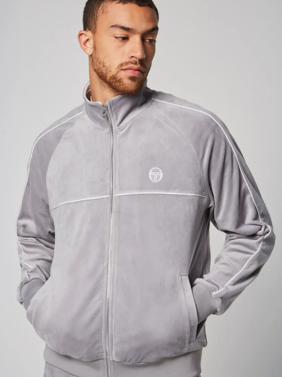 Sergio Tacchini Sovana Velour Track Jacket- Sleet Best