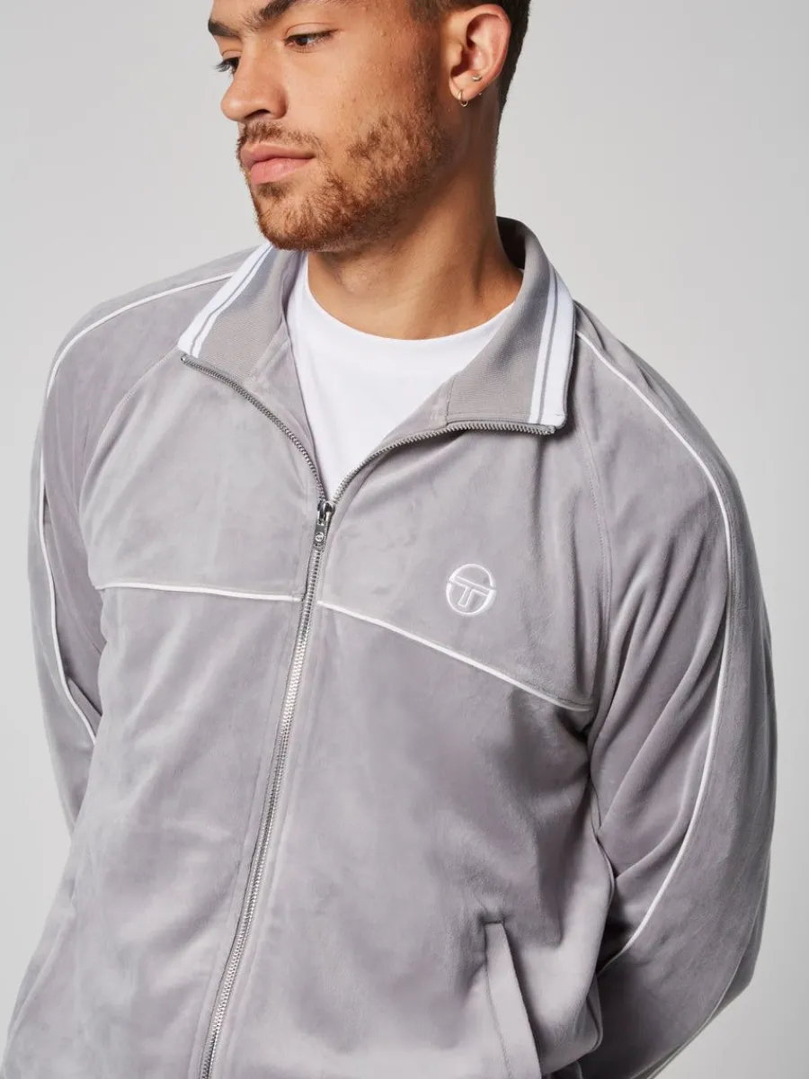 Sergio Tacchini Sovana Velour Track Jacket- Sleet Best