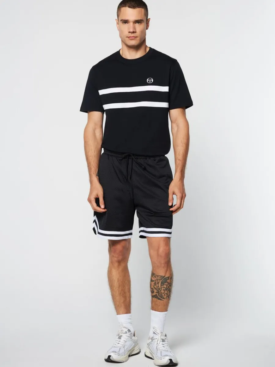 Sergio Tacchini Spazio Banda Mesh Short- Black Beauty Hot