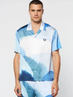 Sergio Tacchini Spiaggia Cabana Shirt- Maritime Blue/ Multi Hot
