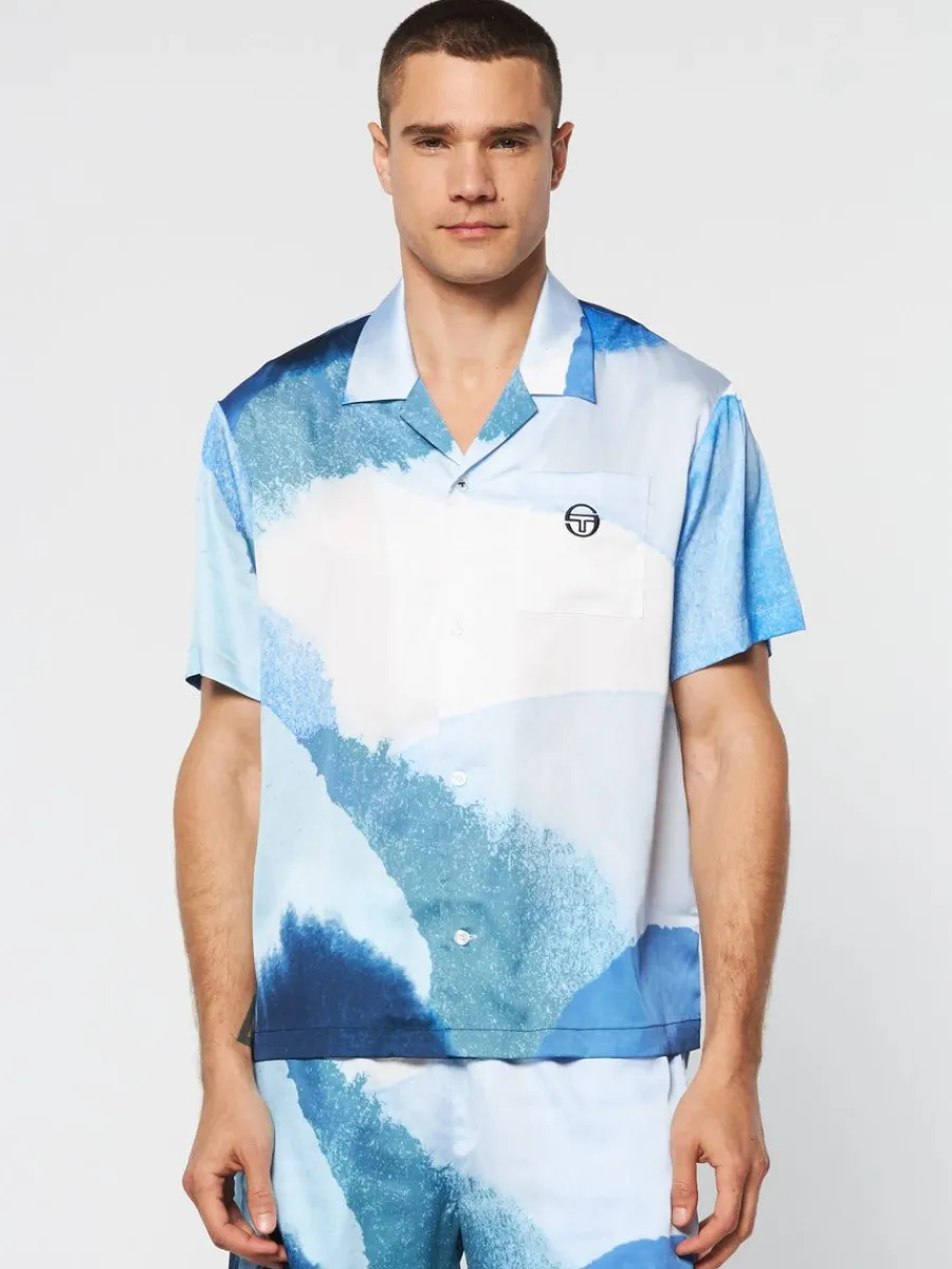 Sergio Tacchini Spiaggia Cabana Shirt- Maritime Blue/ Multi Hot