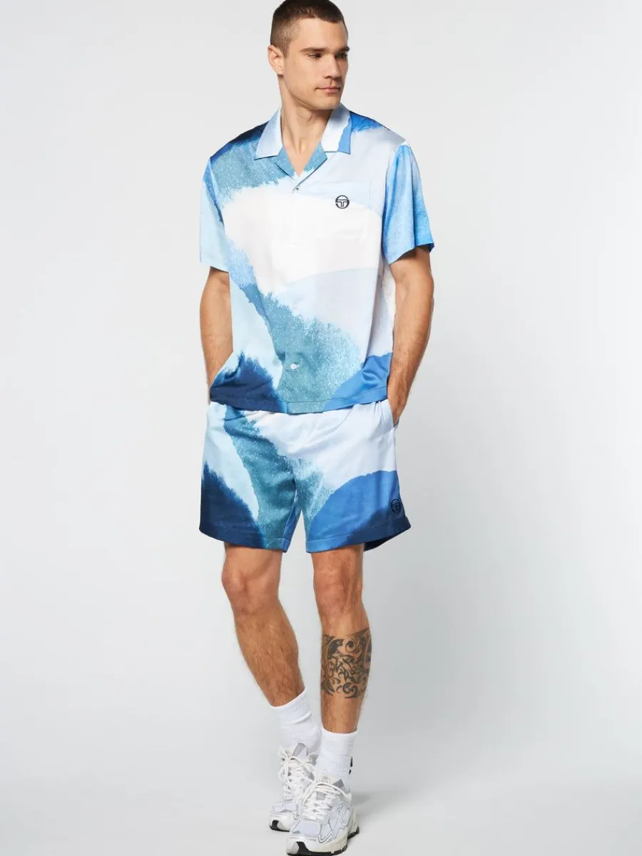 Sergio Tacchini Spiaggia Cabana Shirt- Maritime Blue/ Multi Hot