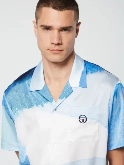 Sergio Tacchini Spiaggia Cabana Shirt- Maritime Blue/ Multi