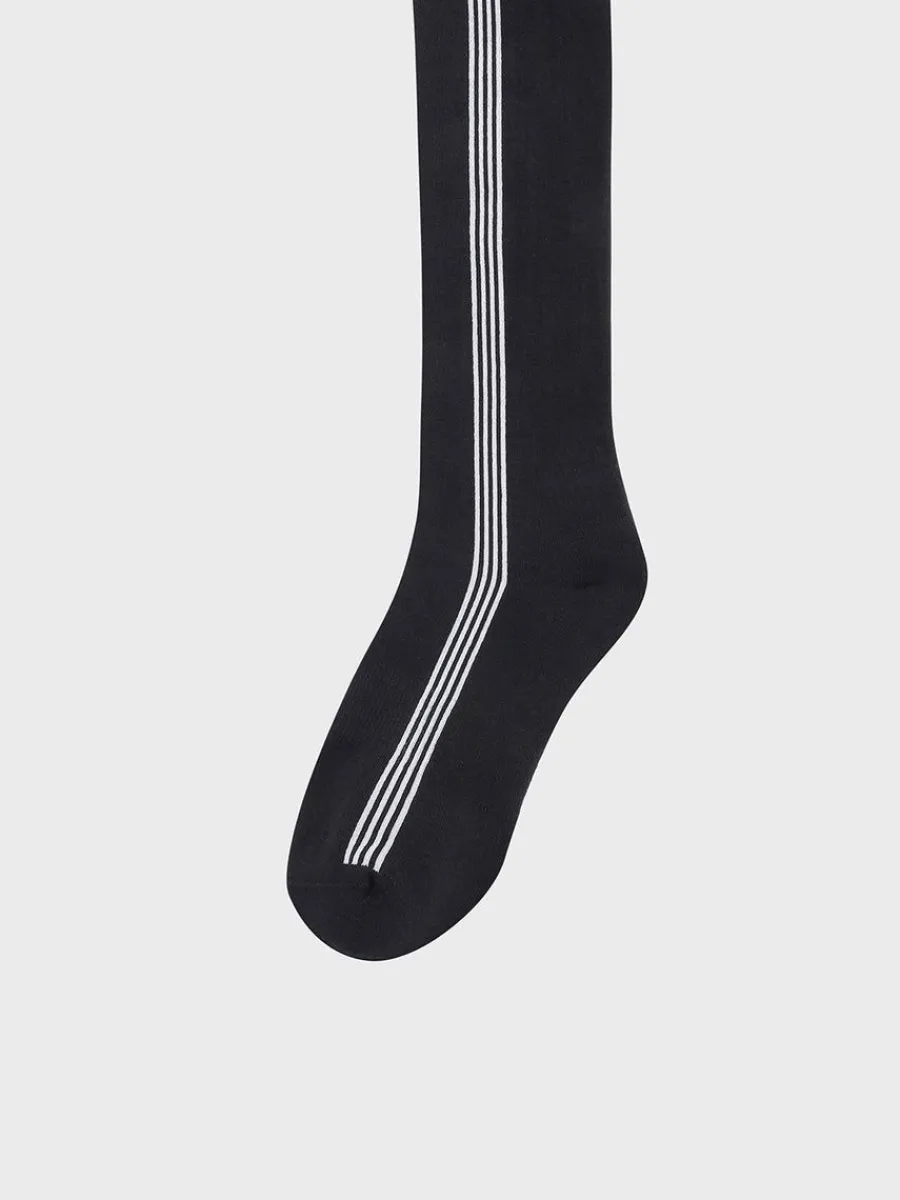 Sergio Tacchini Striped Knee High Socks- Black