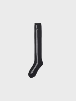 Sergio Tacchini Striped Knee High Socks- Black Discount