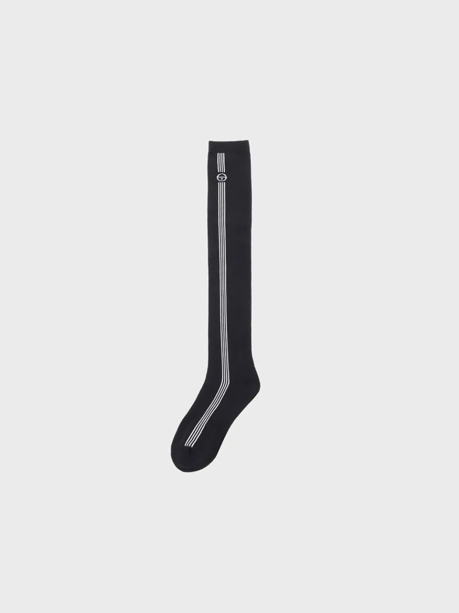 Sergio Tacchini Striped Knee High Socks- Black Discount
